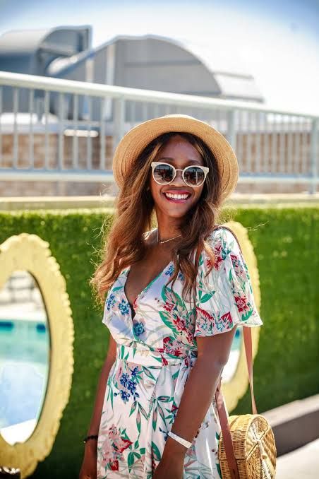White Sandals Summer Casual with a Vibrant Floral Satin Wrap Dress — Wrap Dress Outfits