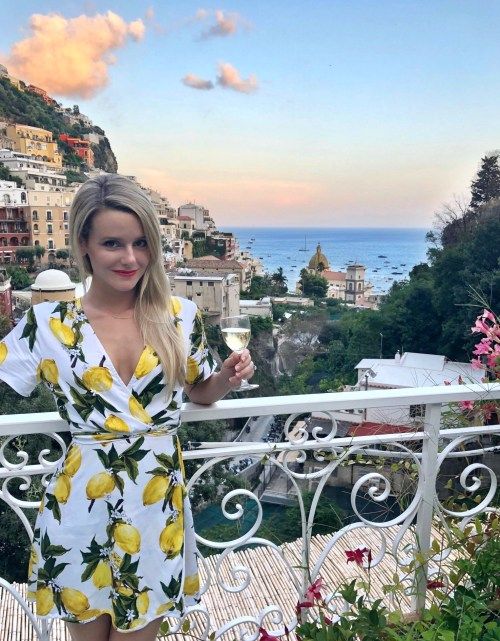 Lemon Print Wrap Dress for Amalfi Vacation Vibes — Amalfi Coast Outfits