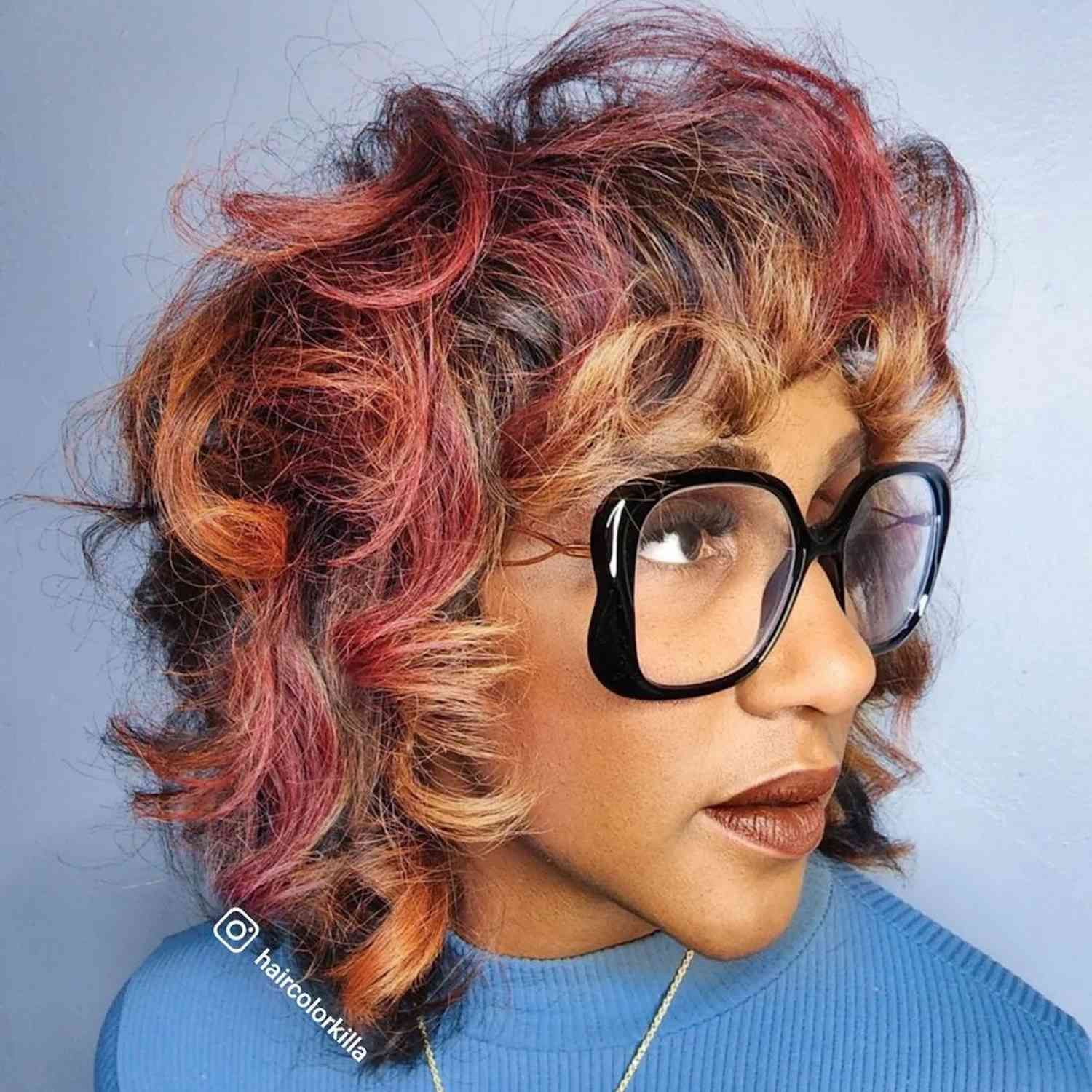 Chin Bob With Vibrant Red and Blonde Chin Bob With Vibrant Red and Blonde — Red Hair with Highlights