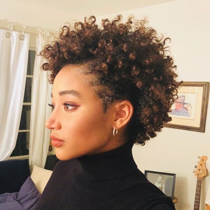 Short Dark Brown Curls With Highlights — Natural Hairstyles