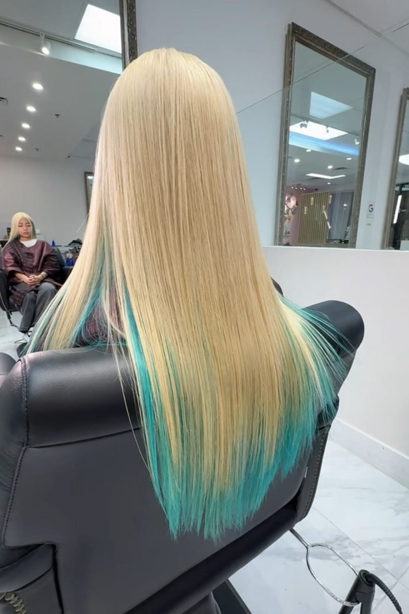 Blonde With Sky Blue Highlights Blonde With Sky Blue Highlights — Sky Blue Hair