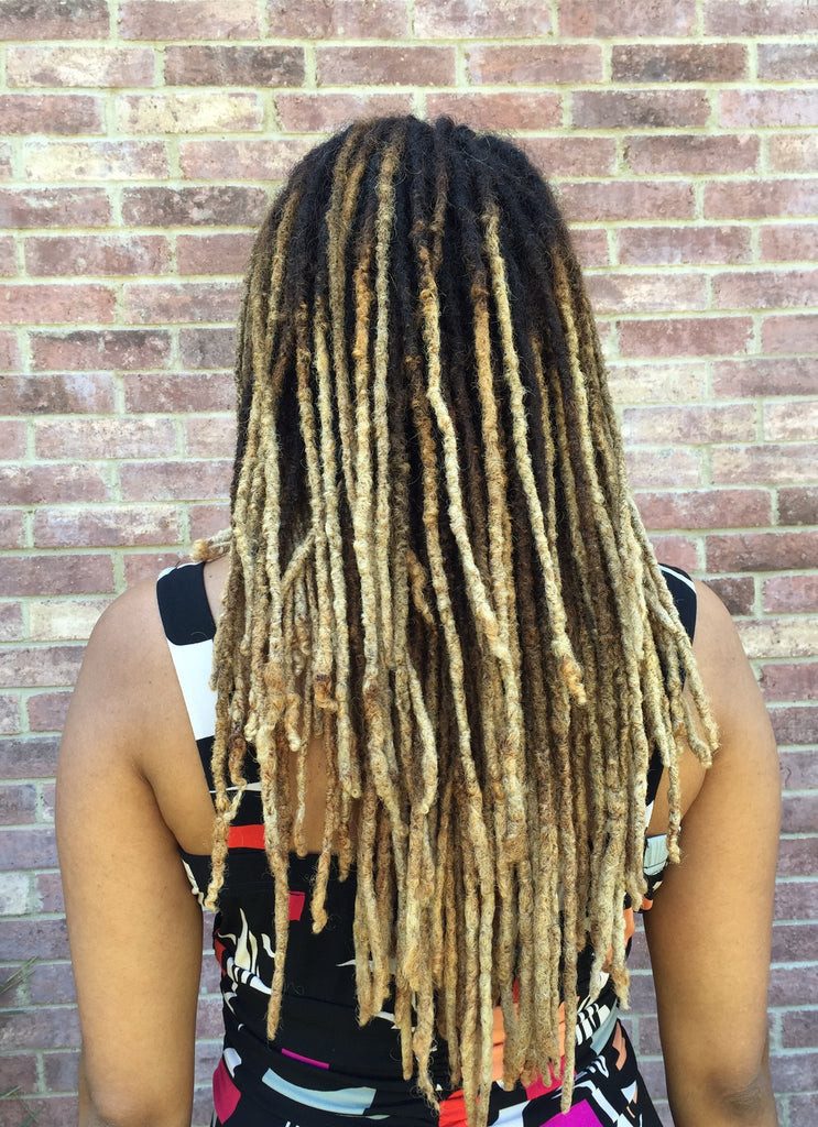 Dark Brown to Blonde Ombre Locs Dark Brown to Blonde Ombre Locs — Blonde Locs