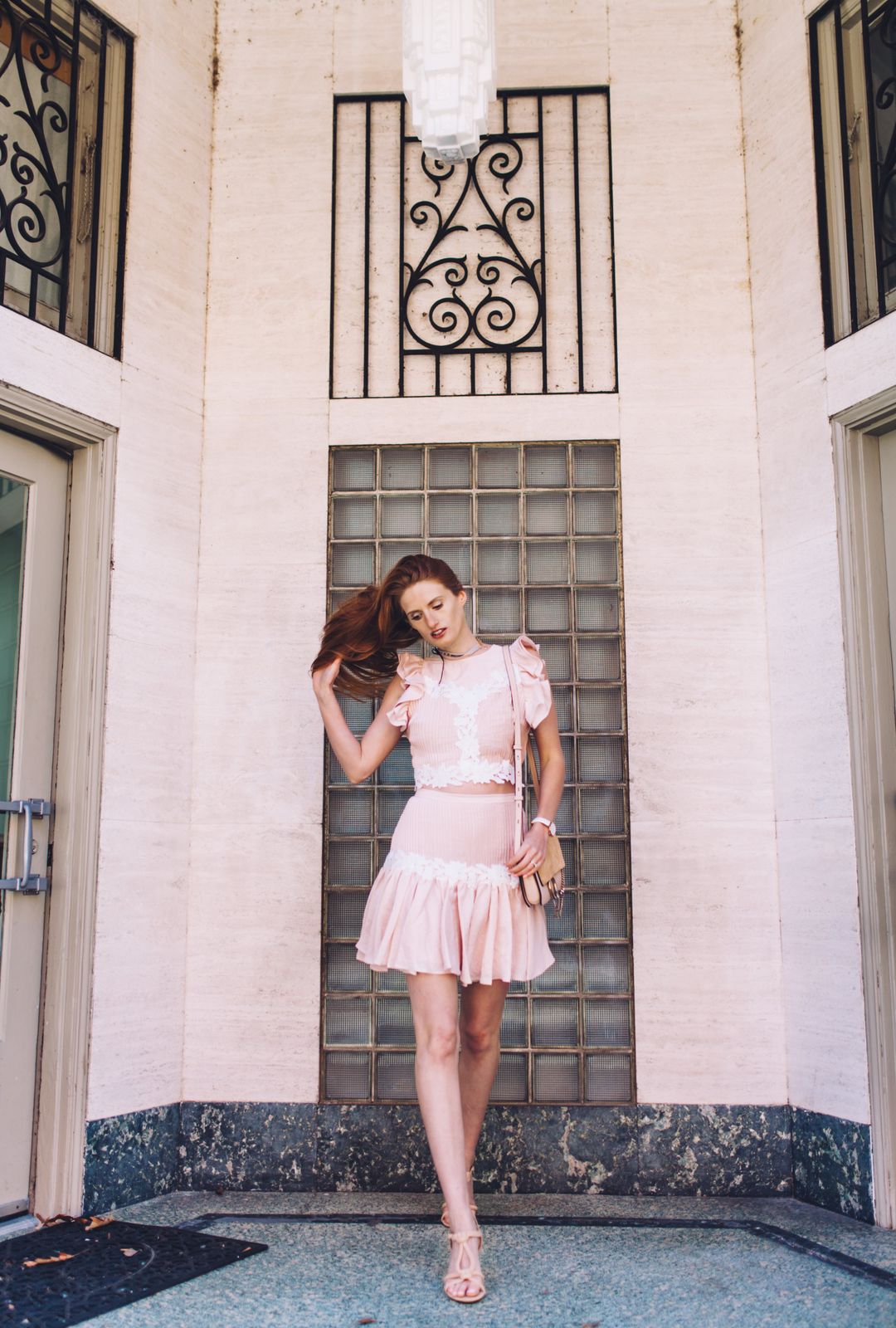 Feminine Flair: Pink Ruffled Crop Top and Skirt Set Feminine Flair: Pink Ruffled Crop Top and Skirt Set — Australia Outfits
