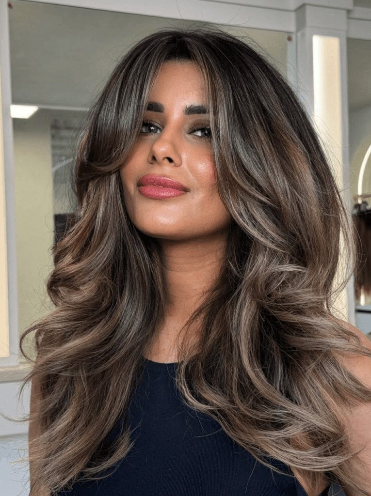 Voluminous Waves With Blonde Highlights Voluminous Waves With Blonde Highlights — Face Framing Highlights
