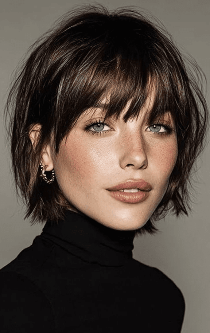 Textured Shag With Full Fringe — Preppy Hairstyles