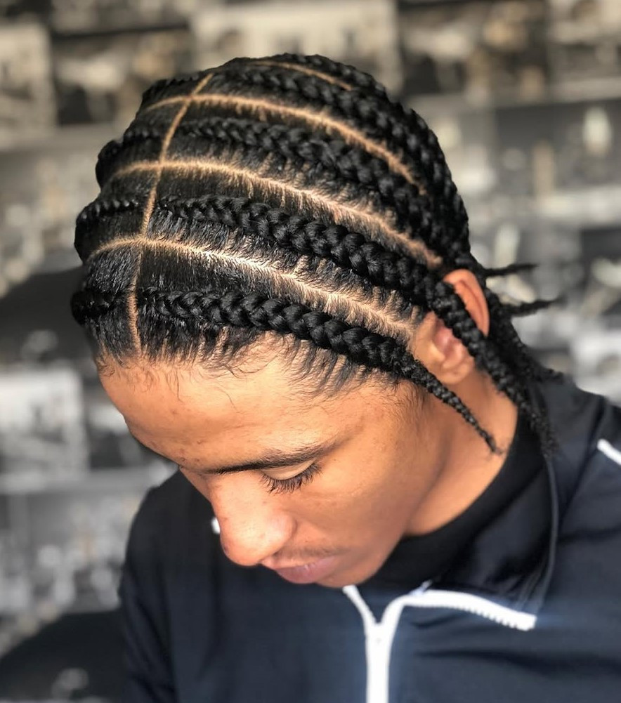 Top-Down View Visual Idea Top-Down View Visual Idea — Braids for Men