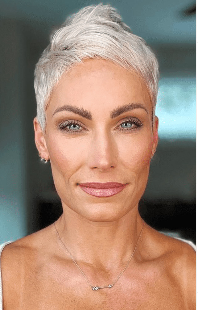 Smooth Pixie With Swept Bangs Smooth Pixie With Swept Bangs — Short Gray Haircuts