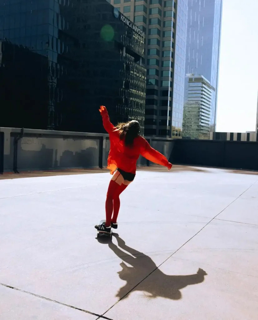 Action-Ready: Red Jacket, Shorts, and Tights Action-Ready: Red Jacket, Shorts, and Tights — Skater Girl Outfits