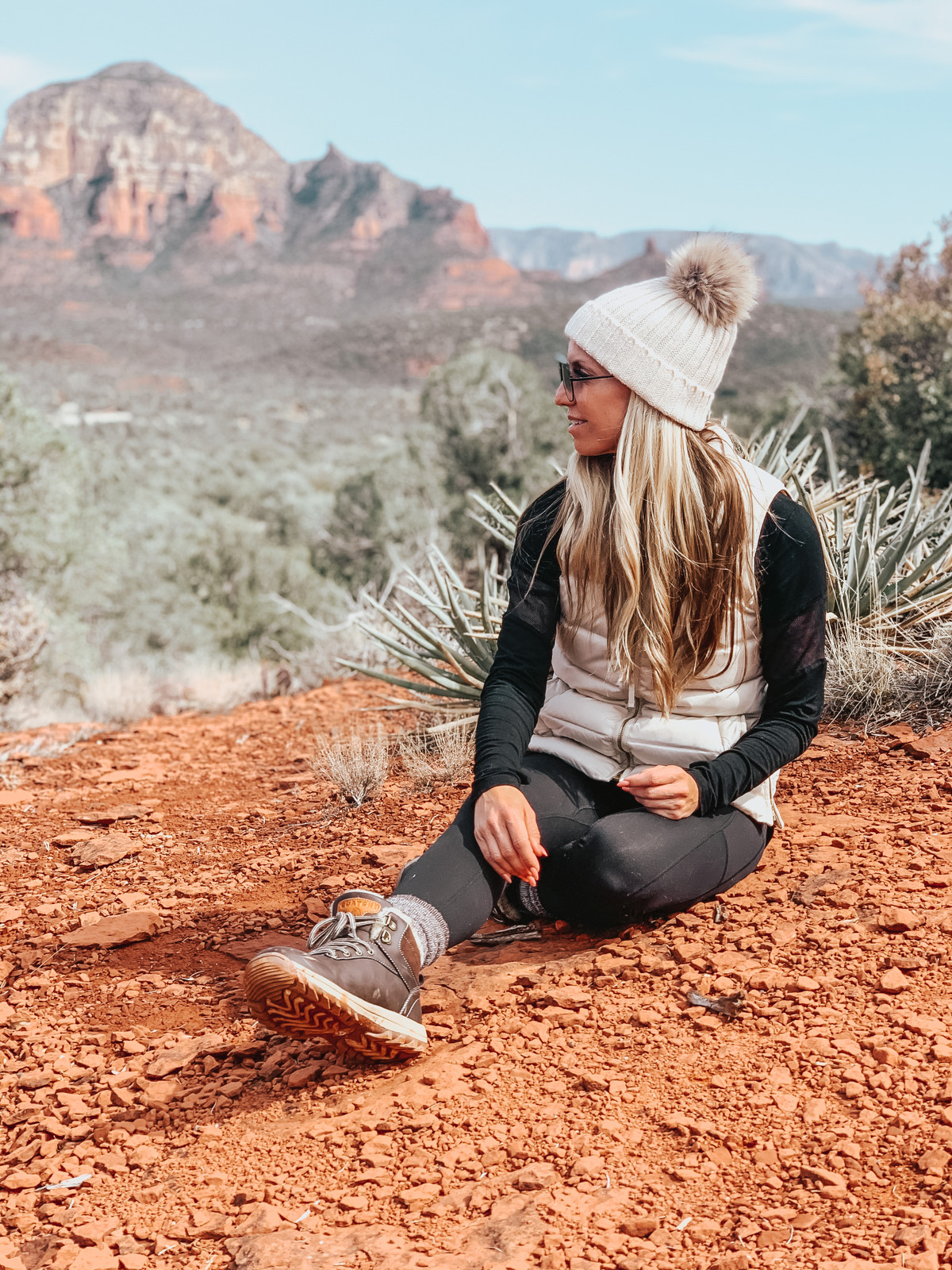 Layered Warmth for Sedona Trails: Vest and Beanie — Sedona Outfits