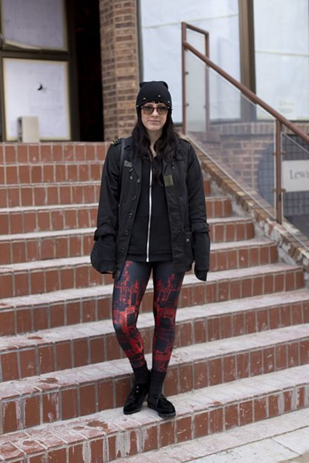 Practical Cold-Weather Layers with Red Patterned Leggings Practical Cold-Weather Layers with Red Patterned Leggings — Toronto Outfits