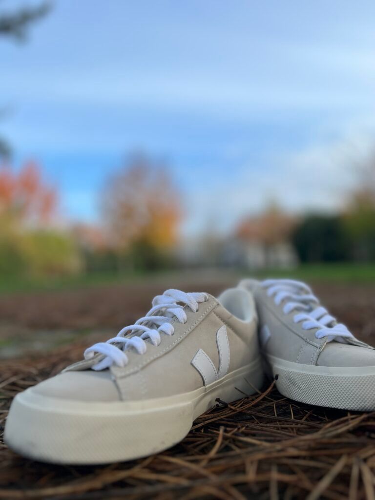 Textured Neutrals: Veja Sneakers with Brown Trousers — Veja Outfits