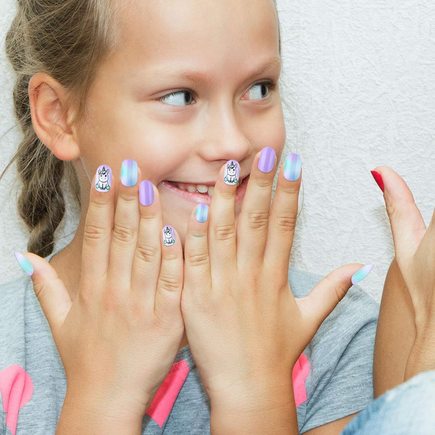 Pastel Unicorn Gradient for Little Girls — Nails for Little Girls