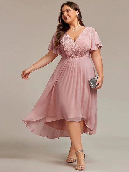 Dusty Pink Pleated Dress for Formal Occasions Dusty Pink Pleated Dress for Formal Occasions — Outfits for Big Thighs