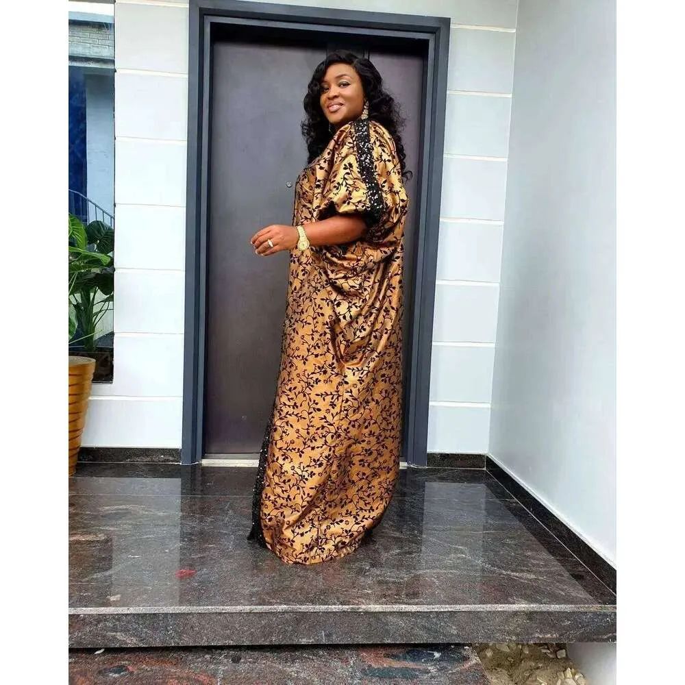 Festive Kaftan: Gold and Black Print Festive Kaftan: Gold and Black Print — Dubai Outfits