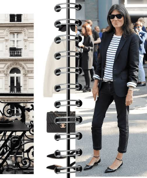 Classic Combination: Blazer, Stripes, and Denim — Outfits for Rectangle Shape