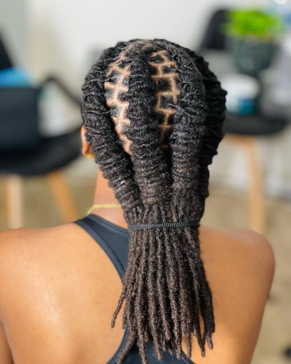 Visual Idea — The Locs Are Dark Brown And Coily — Loc Petals