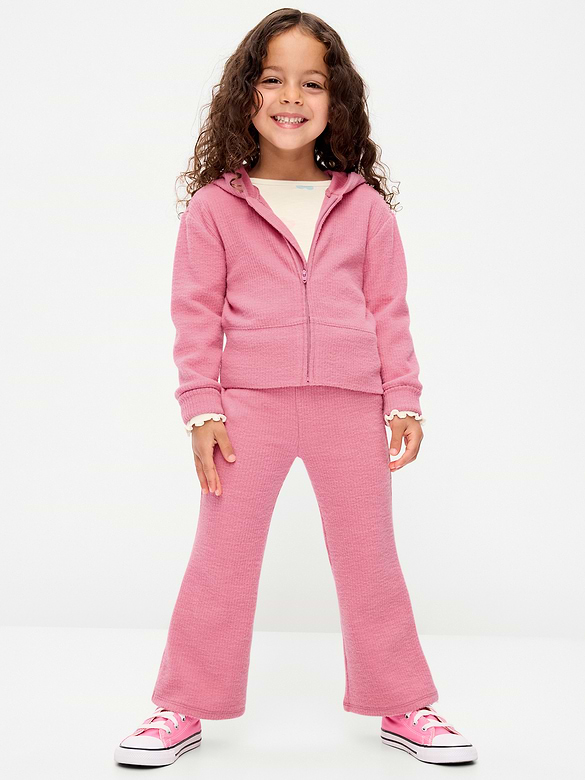 Textured Knit Hoodie, Tee, and Flared Pants Set Textured Knit Hoodie, Tee, and Flared Pants Set — Toddler Girl Outfits