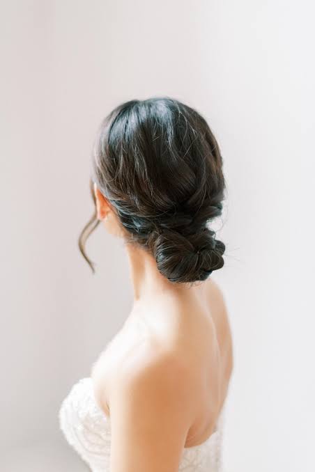 Polished Dark Brown Low Chignon Polished Dark Brown Low Chignon