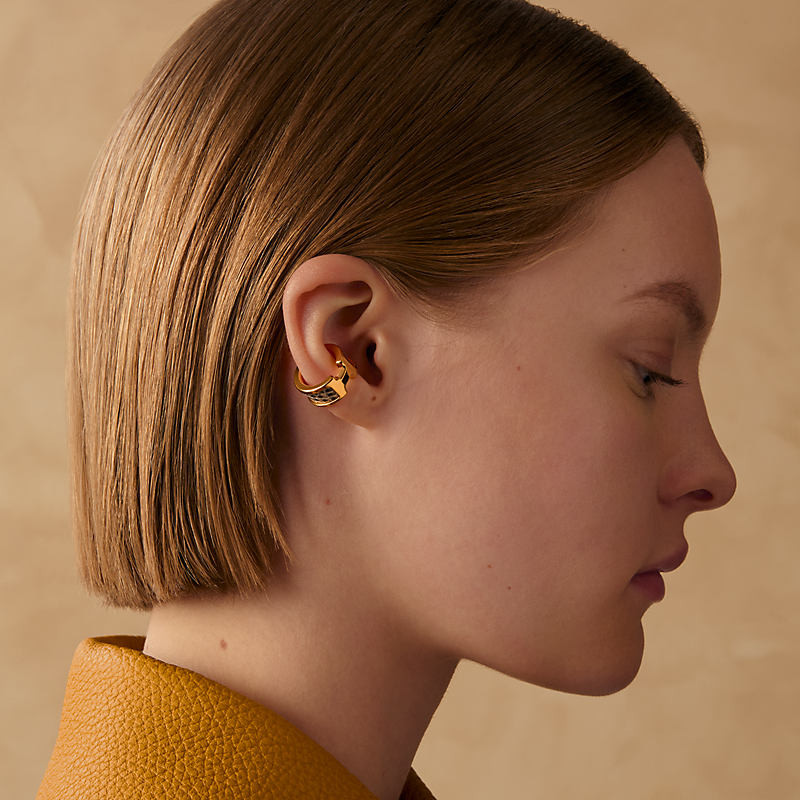 Textured Gold Ear Cuff with Yellow Jacket Textured Gold Ear Cuff with Yellow Jacket — Ear Cuffs