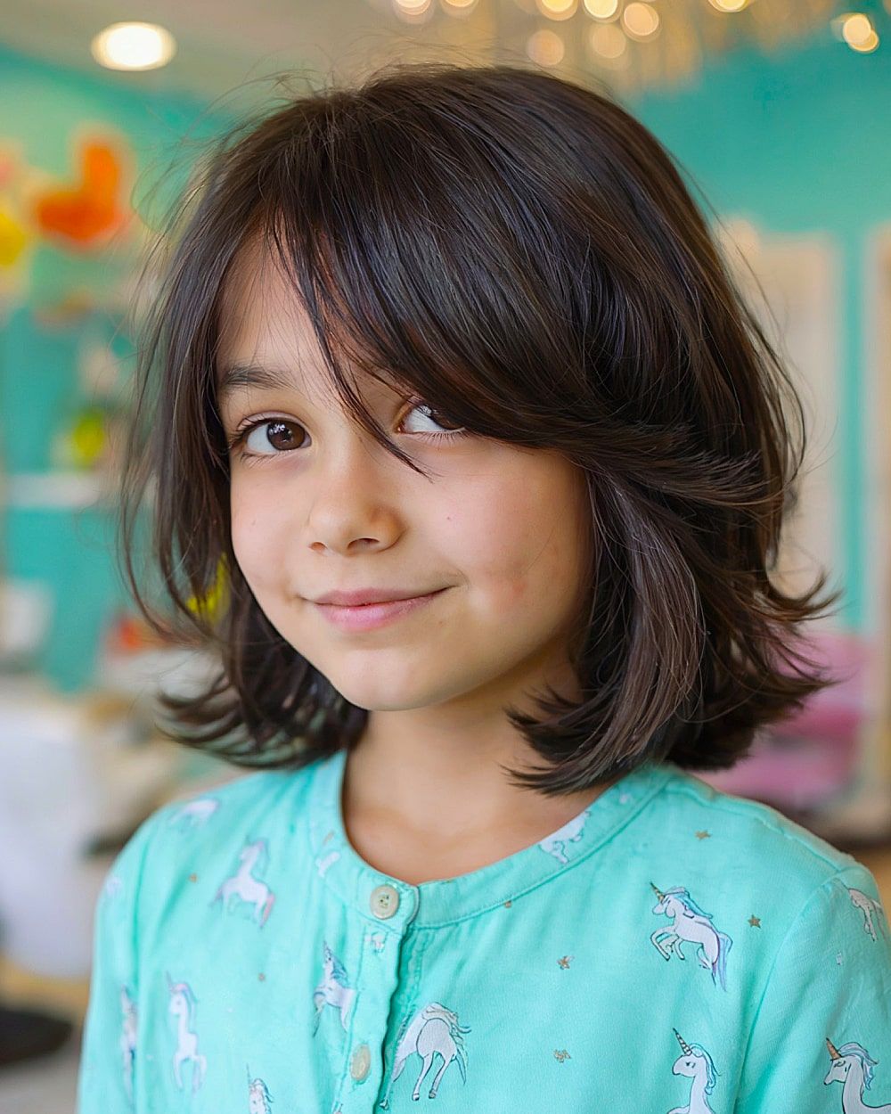 Layered Lob With Face-Framing Bangs — Kids Haircuts