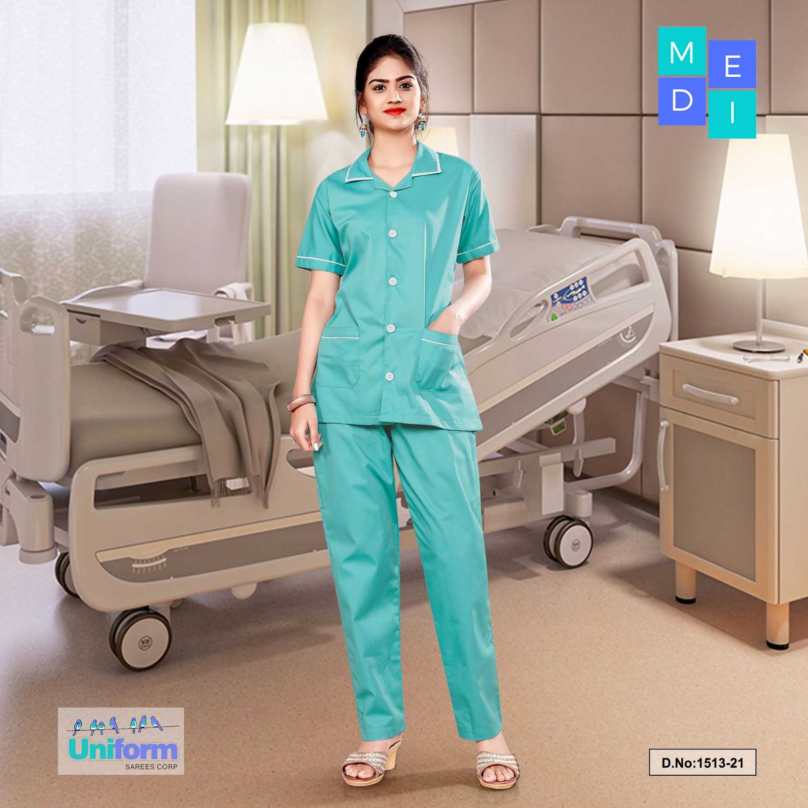 Teal Scrub Set with White Piping and Sandals Teal Scrub Set with White Piping and Sandals — Nurse Outfits