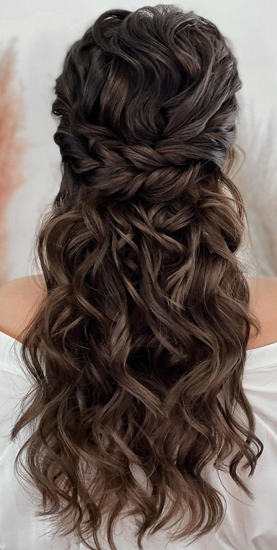 Dark Brown Intricate Braids — Braided Half Up Half Down