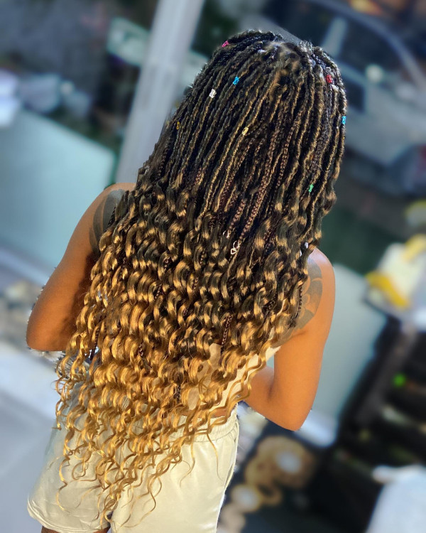 Bohemian Blonde Curls with Braids — Ombre Braids