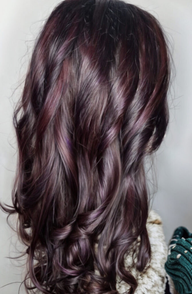 Dark Cherry Violet Undertones Wavy Dark Cherry Violet Undertones Wavy — Violet Hair