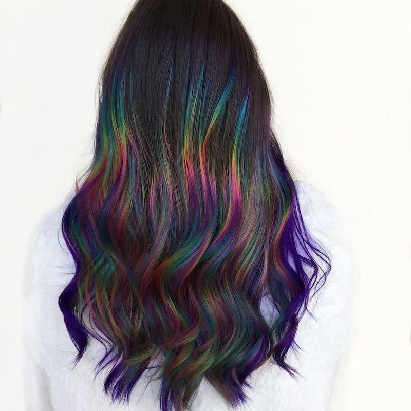 Subtle Rainbow Undertones On Dark Base Subtle Rainbow Undertones On Dark Base — Rainbow Hair