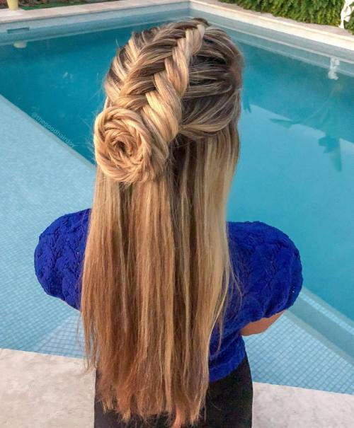 Blonde Braid Rose Bun — Party Hairstyles