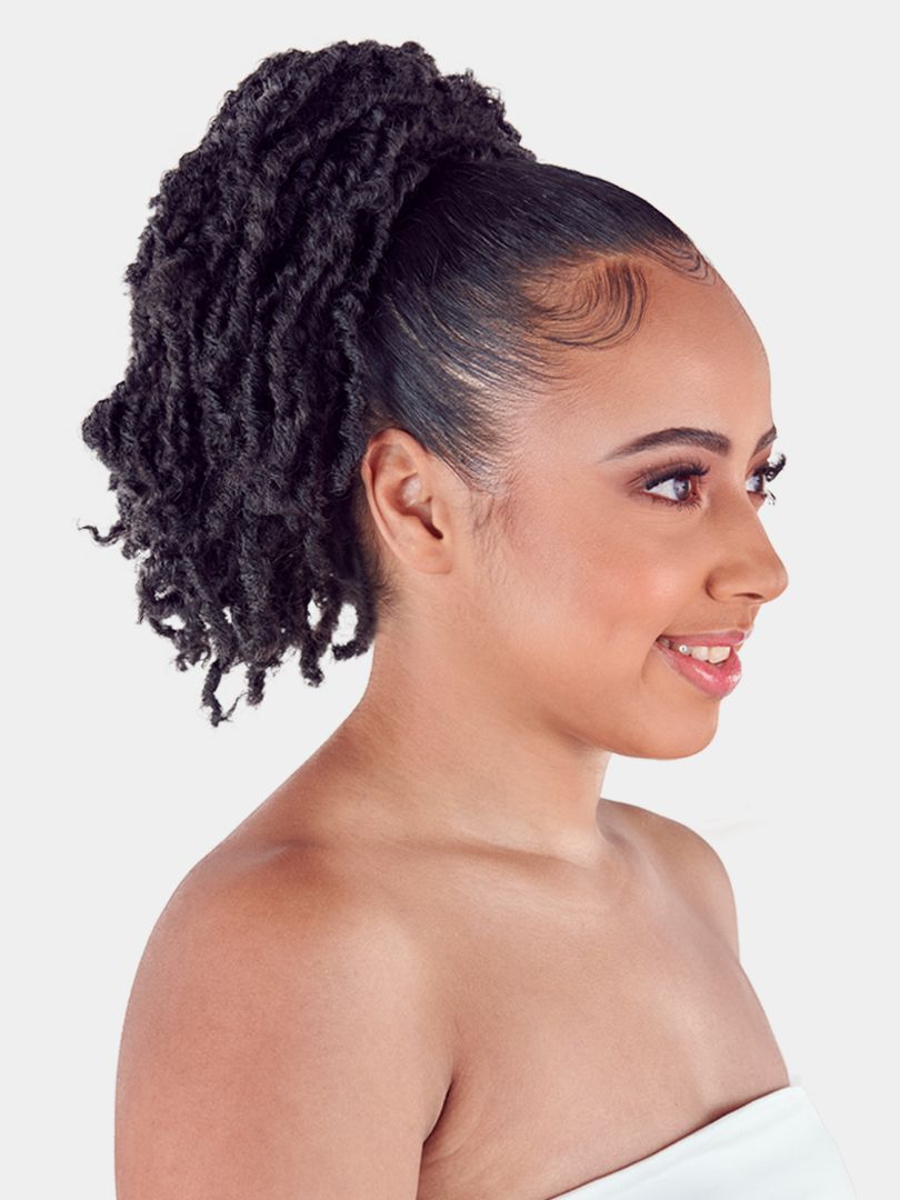 Dark Grey Locs With Lighter Tips — Loc Ponytail