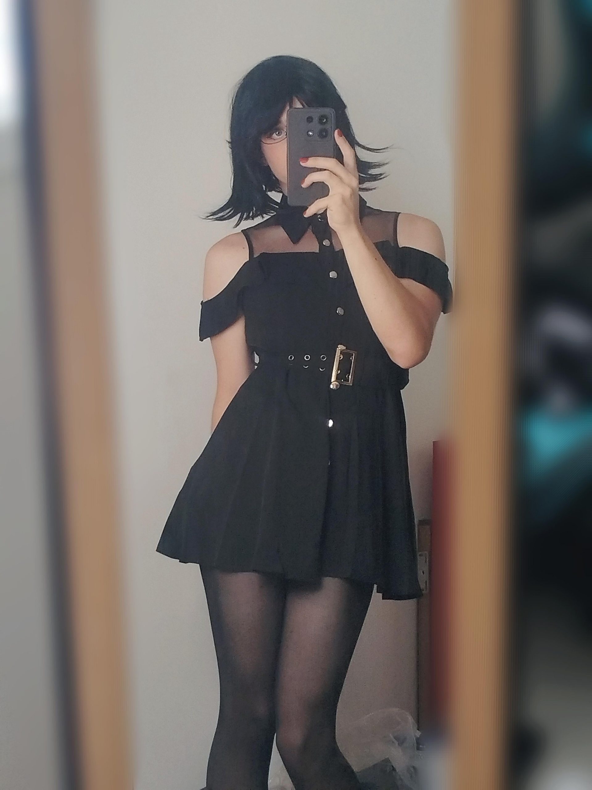 Chic Femboy Off-Shoulder Dress for Casual Evenings Chic Femboy Off-Shoulder Dress for Casual Evenings — Femboy Outfits