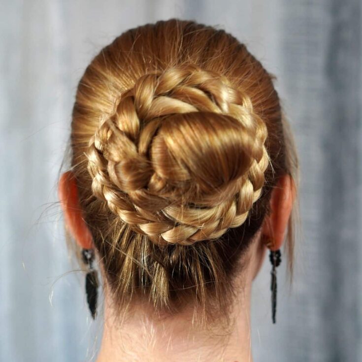 Intricate Blonde Braided Bun Pattern — Braided Updo