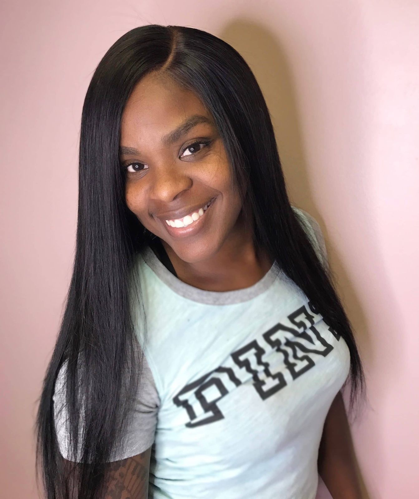 Sleek Shoulder Length Black — Closure Sew In