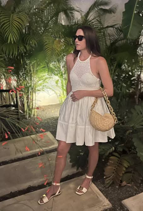 All-White Crochet Ensemble for Resort Evenings — Costa Rica Outfits