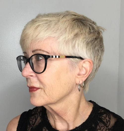 Neat Light Blonde Pixie — Haircuts with Glasses