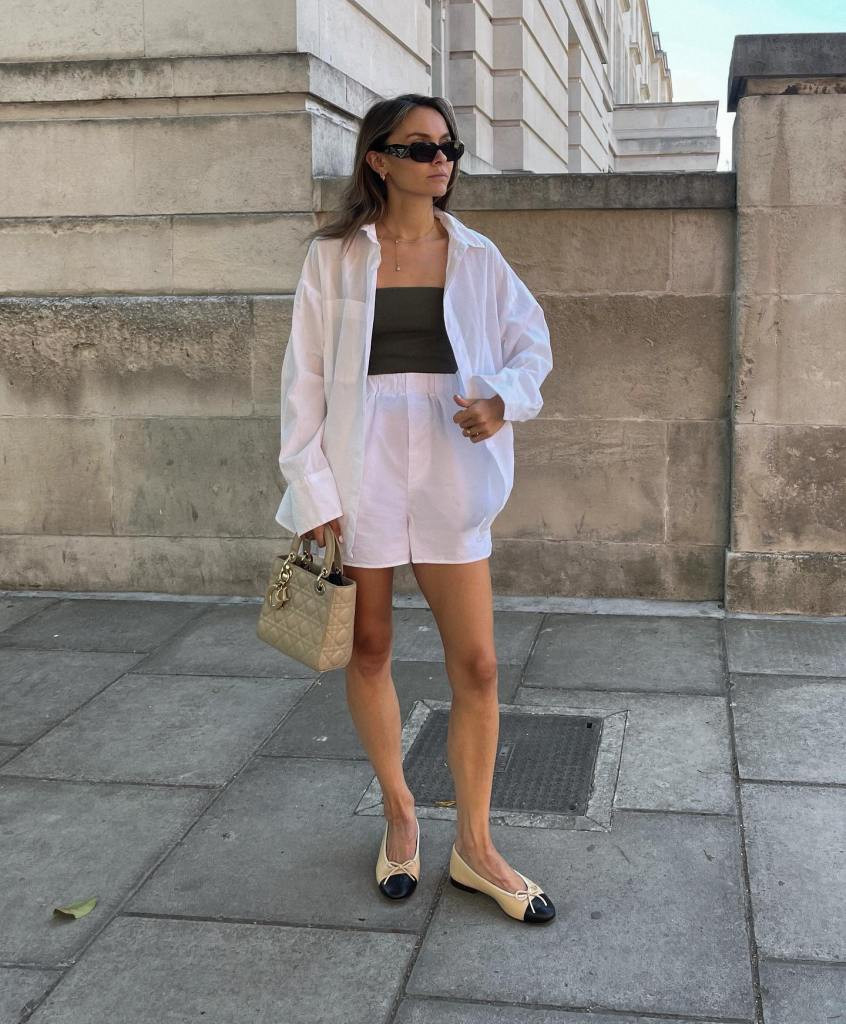 Oversized White Shirt with Linen Shorts for Warm Climates — Key West Outfits