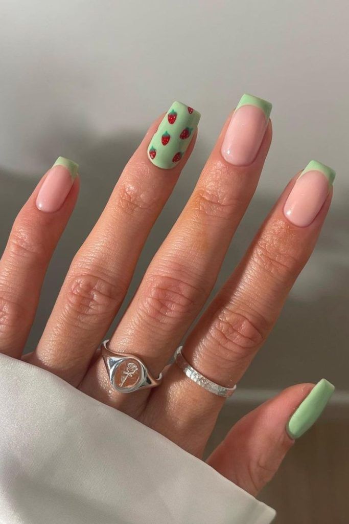 Matte On Accent Nail Glossy On Others Visual Idea — Girls Trip Nails