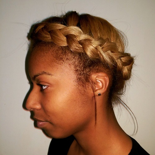 Thick Straight Dark Brown Crown Braid — Milkmaid Braid