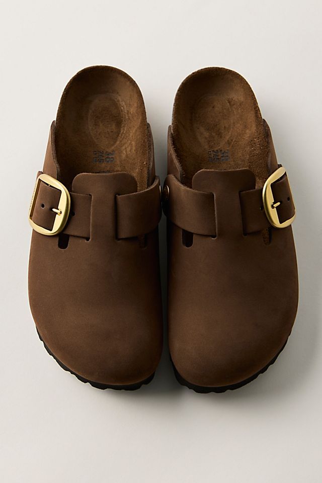 Statement Buckle: Dark Brown Birkenstock Bostons with Gold Hardware Statement Buckle: Dark Brown Birkenstock Bostons with Gold Hardware — Birkenstock Boston Outfits