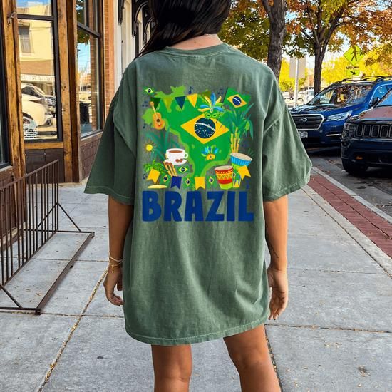 Graphic Tee Statement: Brazil Map and Flag Graphic Tee Statement: Brazil Map and Flag — Brazil Outfits