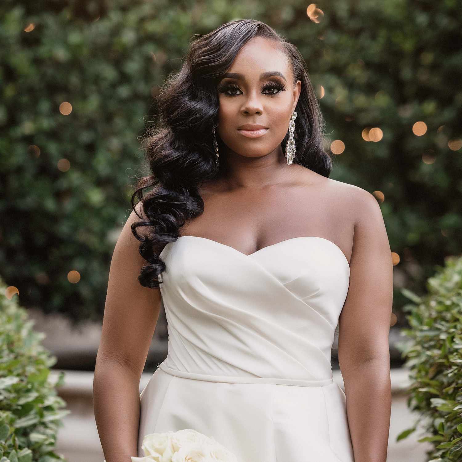 Voluminous Black Shoulder-Length Waves Voluminous Black Shoulder-Length Waves — Hollywood Waves