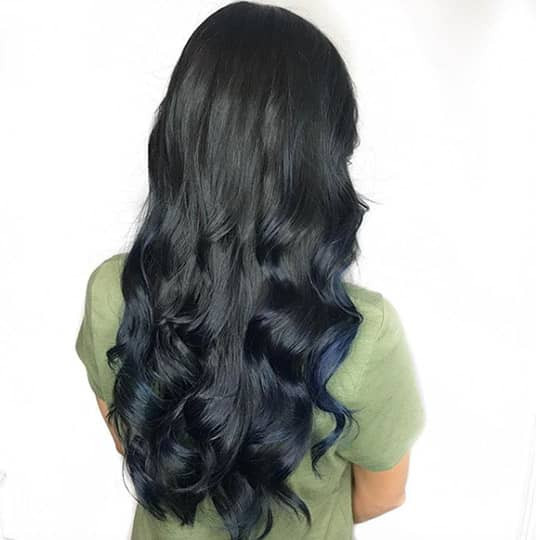 Visual Idea — The Base Colour Is Dark Visual Idea — The Base Colour Is Dark — Blue Highlights on Black Hair