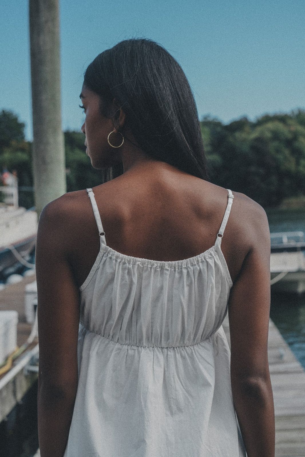 Simple White Camisole Dress for Summer Days — Hamptons Outfits