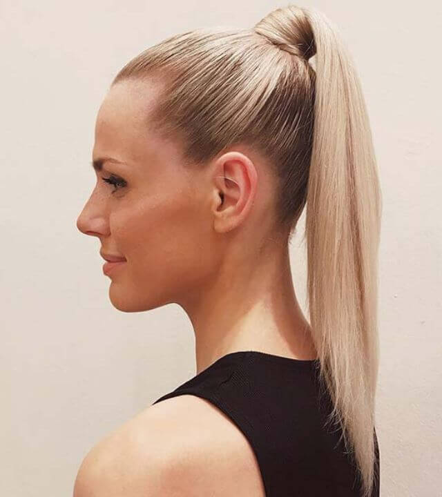 Mid-Back Sleek High Ponytail Mid-Back Sleek High Ponytail — Gym Hairstyles
