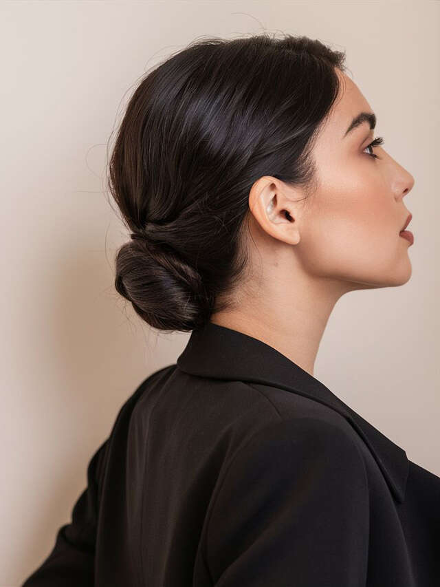 Sleek Bob into a Low Bun Sleek Bob into a Low Bun — Work Hairstyles