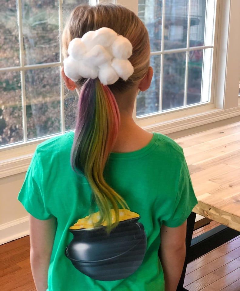 Rainbow Cloud Ponytail With Extension — Wacky Hair Day Ideas