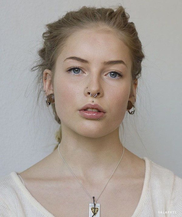Cozy Knit Sweater with Detailed Silver Septum Piercing Cozy Knit Sweater with Detailed Silver Septum Piercing — Septum Piercing Ideas