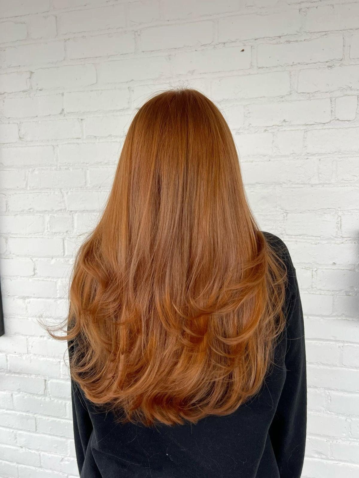 Vibrant Copper With Layered Cut Vibrant Copper With Layered Cut — Ginger Hair