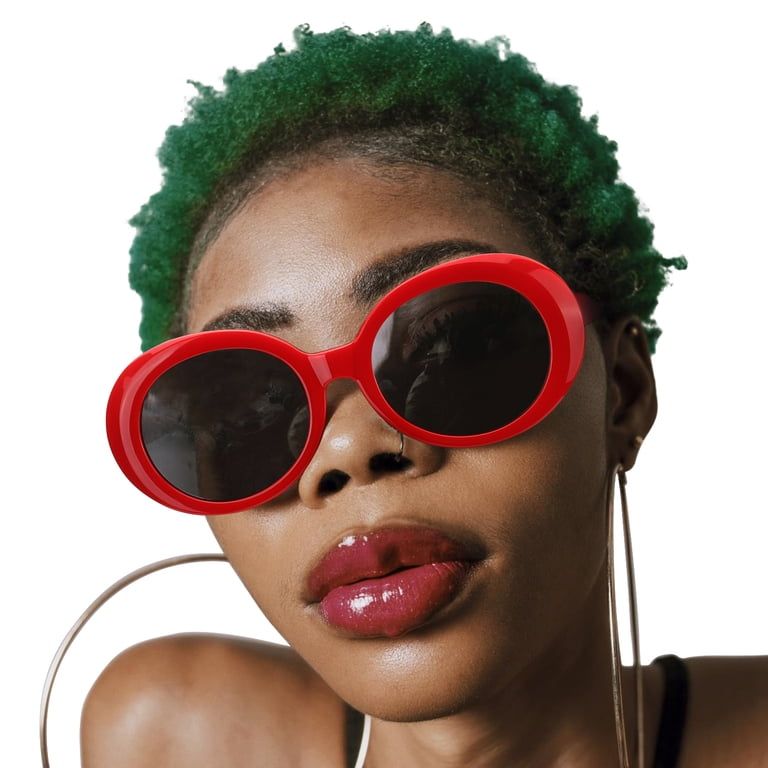 Bold Red Oval Sunglasses as a Statement Piece — Oval Sunglasses Outfits